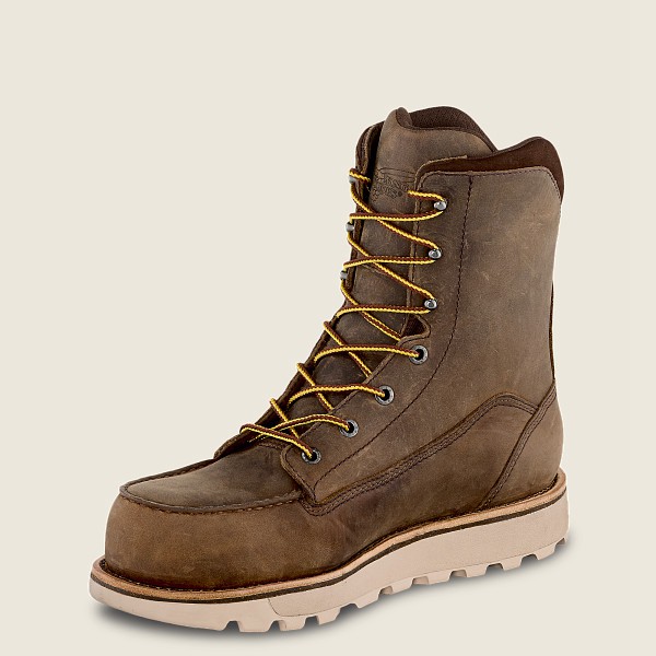 Safety Støvler Herre - Red Wing Traction Tred Lite - 8-Inch Waterproof Toe - Khaki - WUXTQY-689